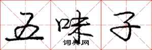 龐中華五味子行書怎么寫