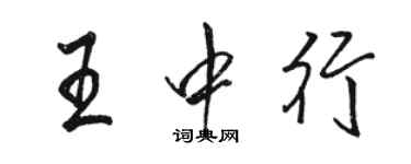 駱恆光王中行行書個性簽名怎么寫