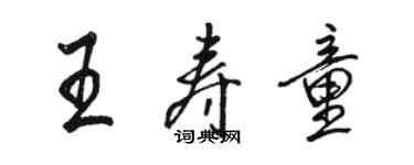 駱恆光王壽童行書個性簽名怎么寫