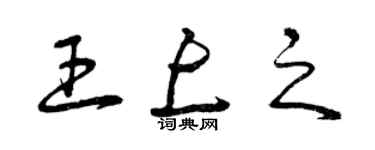 曾慶福王上之草書個性簽名怎么寫