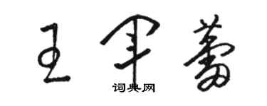 駱恆光王軍蕾草書個性簽名怎么寫