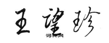 駱恆光王望珍行書個性簽名怎么寫