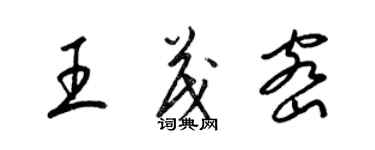 梁錦英王茂密草書個性簽名怎么寫