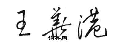 駱恆光王華港草書個性簽名怎么寫