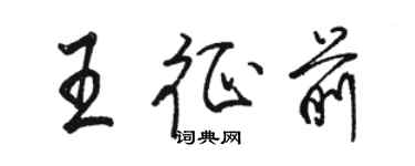 駱恆光王征前行書個性簽名怎么寫