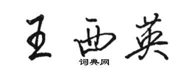 駱恆光王西英行書個性簽名怎么寫