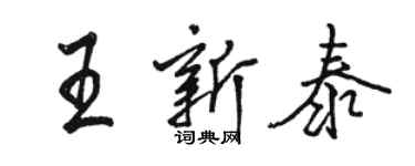 駱恆光王新泰行書個性簽名怎么寫