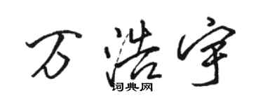 駱恆光萬浩宇行書個性簽名怎么寫