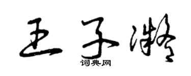 曾慶福王子凝草書個性簽名怎么寫