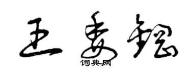 曾慶福王委鋼草書個性簽名怎么寫