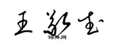 梁錦英王敬武草書個性簽名怎么寫