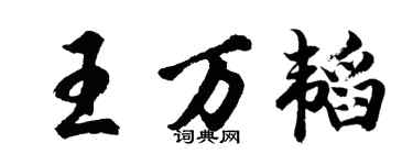 胡問遂王萬韜行書個性簽名怎么寫