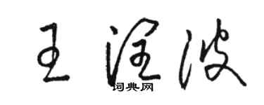駱恆光王潤波草書個性簽名怎么寫