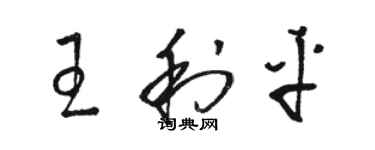 駱恆光王利平草書個性簽名怎么寫