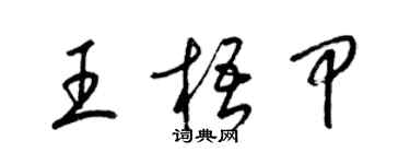 梁錦英王梧甲草書個性簽名怎么寫