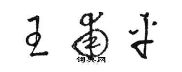 駱恆光王甫平草書個性簽名怎么寫