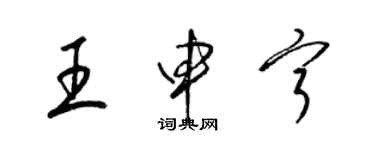 梁錦英王申寧草書個性簽名怎么寫