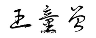 曾慶福王童曾草書個性簽名怎么寫