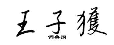 王正良王子獲行書個性簽名怎么寫