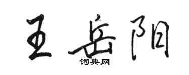 駱恆光王岳陽行書個性簽名怎么寫