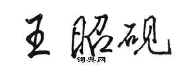 駱恆光王昭硯行書個性簽名怎么寫