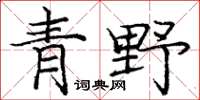 龐中華青野楷書怎么寫