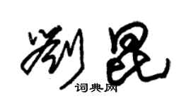 朱錫榮劉昆草書個性簽名怎么寫