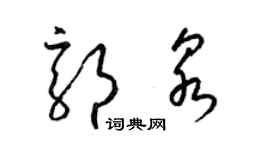 梁錦英郭泉草書個性簽名怎么寫