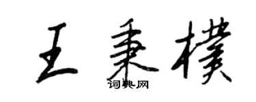 王正良王秉朴行書個性簽名怎么寫