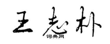 曾慶福王志朴行書個性簽名怎么寫