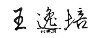 駱恆光王逸培行書個性簽名怎么寫