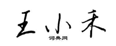 王正良王小禾行書個性簽名怎么寫