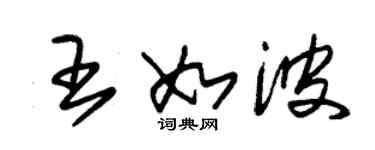 朱錫榮王如波草書個性簽名怎么寫