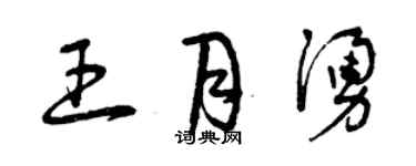 曾慶福王月涌草書個性簽名怎么寫