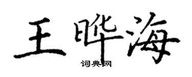 丁謙王曄海楷書個性簽名怎么寫