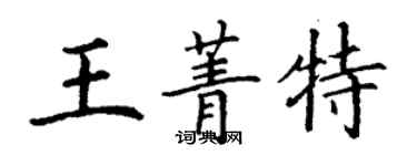 丁謙王菁特楷書個性簽名怎么寫