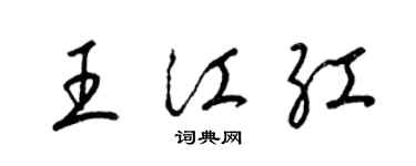梁錦英王江紅草書個性簽名怎么寫