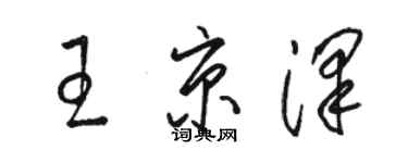 駱恆光王京澤草書個性簽名怎么寫