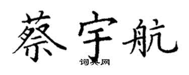 丁謙蔡宇航楷書個性簽名怎么寫