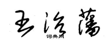 朱錫榮王治藩草書個性簽名怎么寫