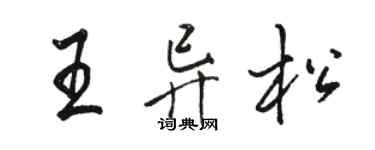 駱恆光王異松行書個性簽名怎么寫