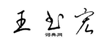 梁錦英王書宏草書個性簽名怎么寫