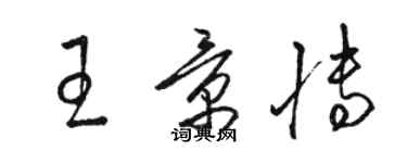 駱恆光王景博草書個性簽名怎么寫