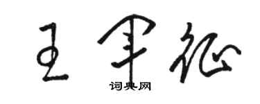 駱恆光王軍征草書個性簽名怎么寫