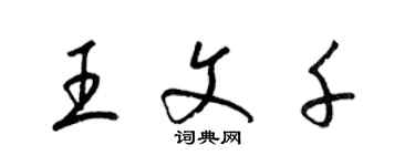 梁錦英王文千草書個性簽名怎么寫