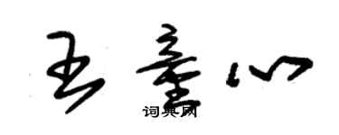 朱錫榮王童心草書個性簽名怎么寫