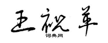 曾慶福王祝革草書個性簽名怎么寫