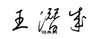 梁錦英王潛成草書個性簽名怎么寫