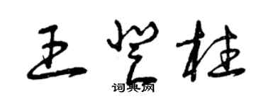 曾慶福王登柱草書個性簽名怎么寫