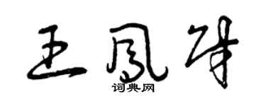 曾慶福王鳳財草書個性簽名怎么寫